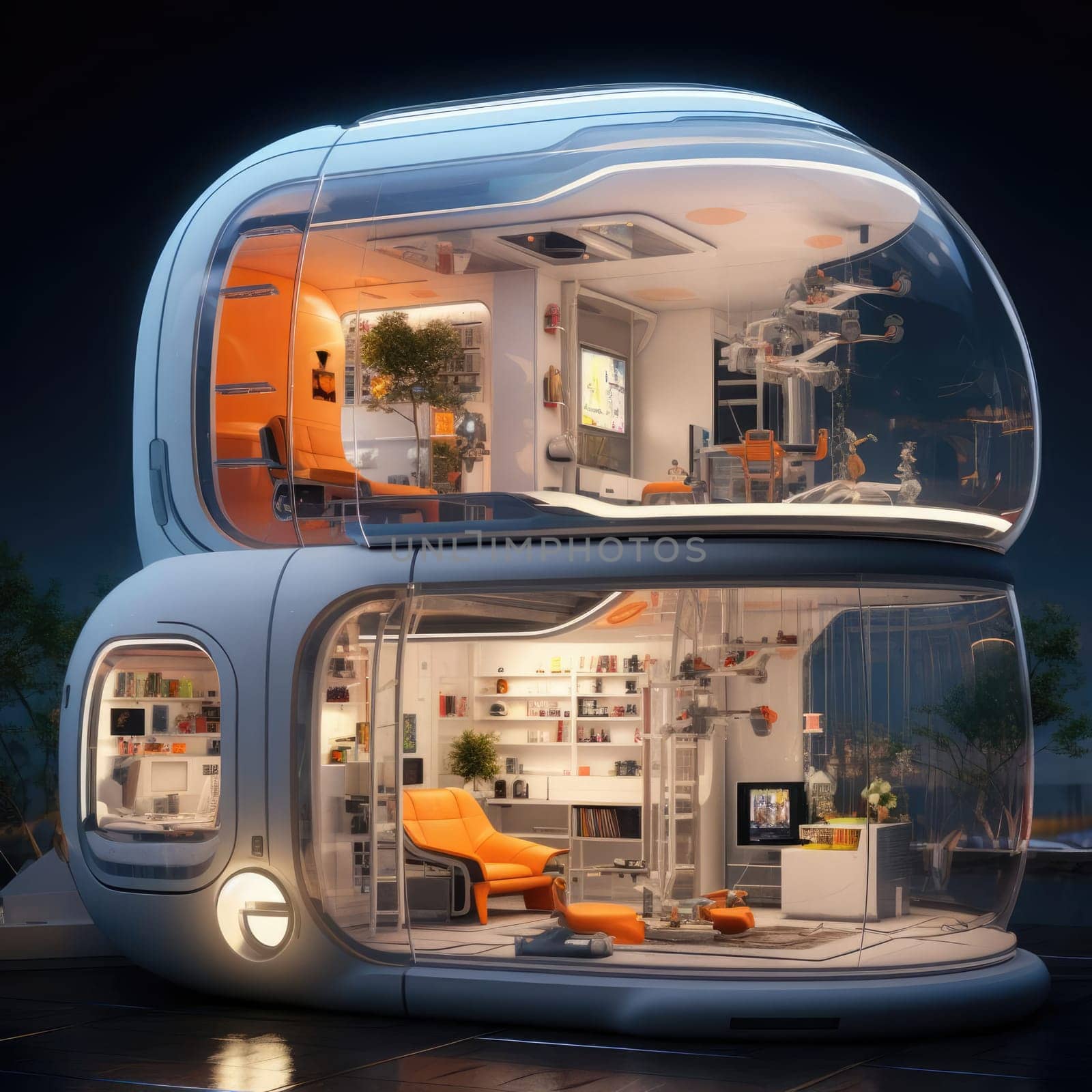 Capsule type apartment, high technology by cherezoff