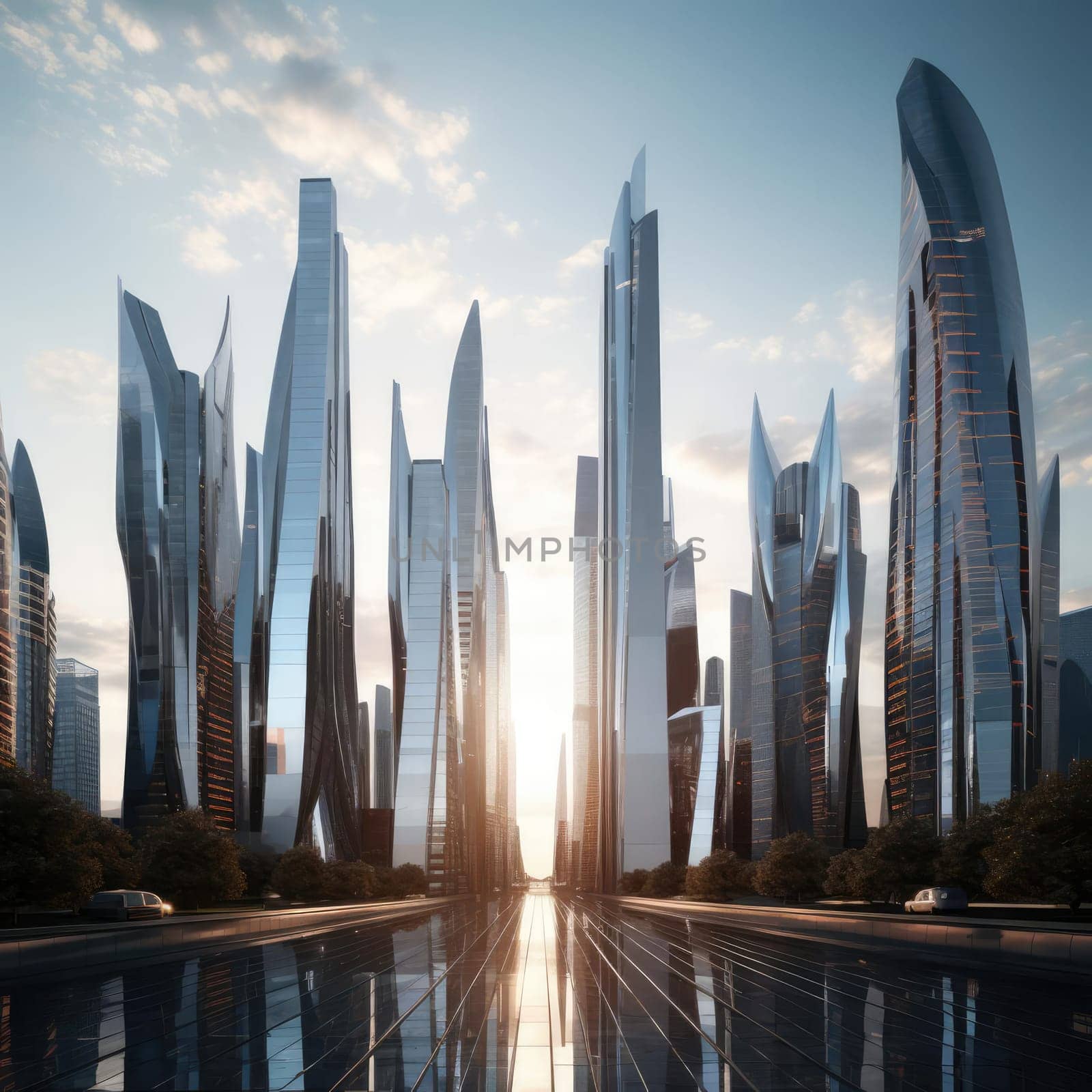 A group of skyscrapers of the future by cherezoff