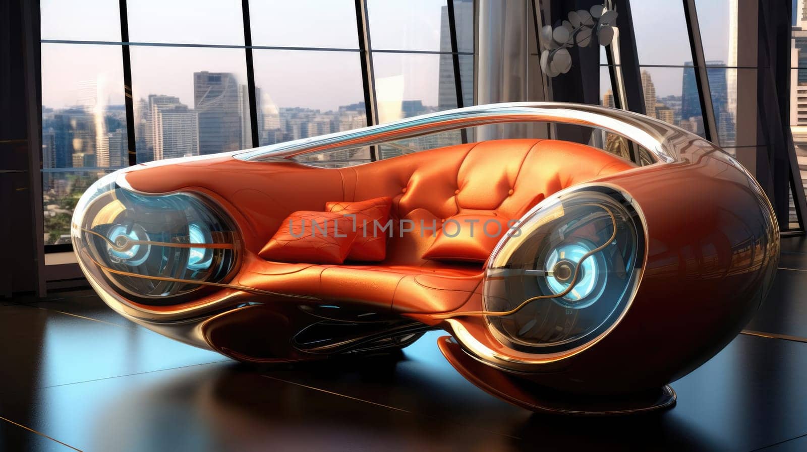 The sofa of the future in the interior by cherezoff