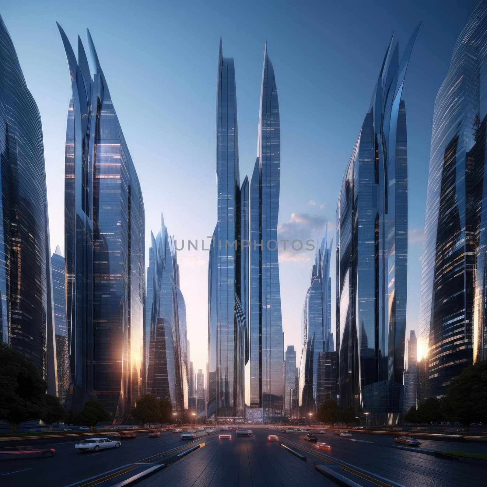 A group of skyscrapers of the future by cherezoff