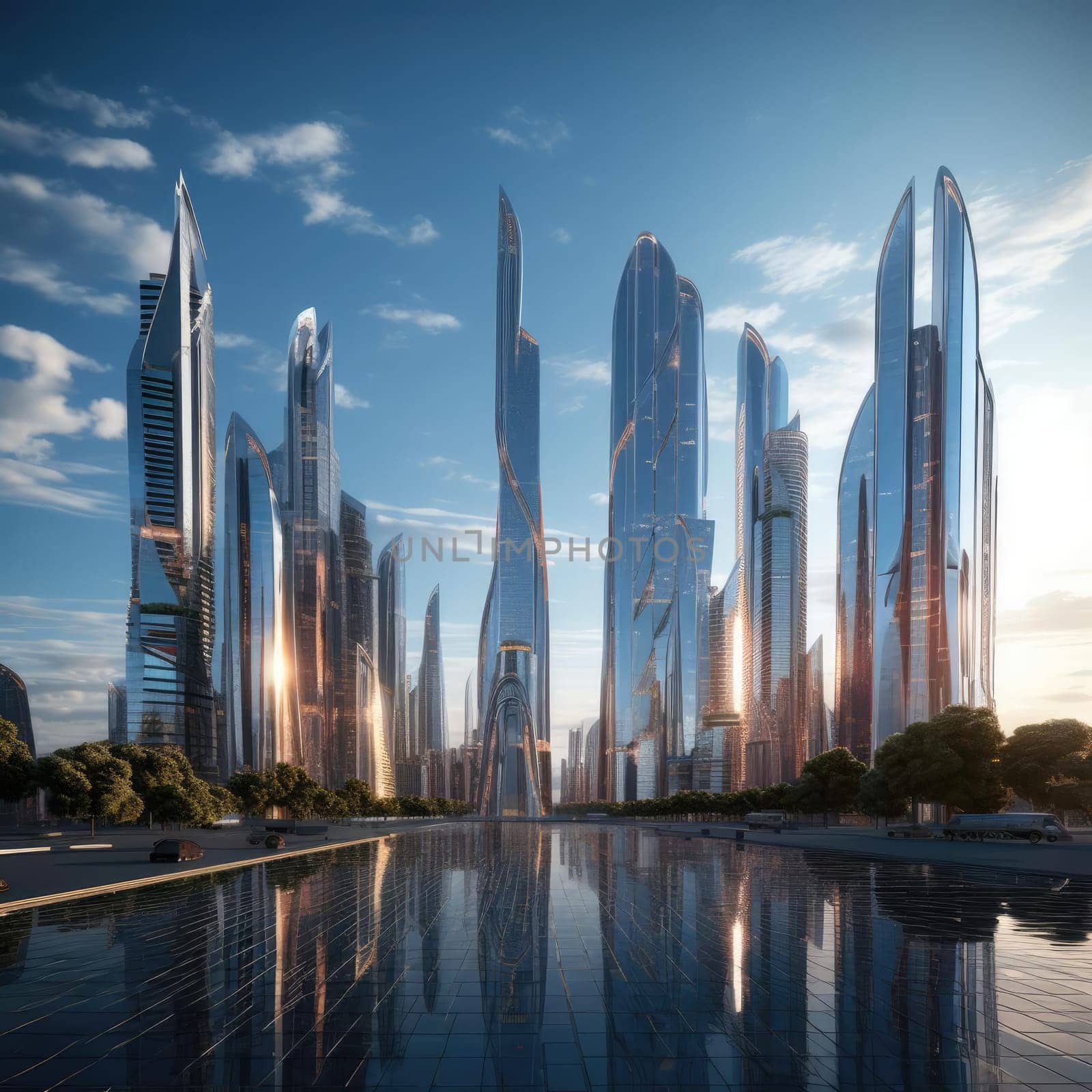 A group of skyscrapers of the future by cherezoff