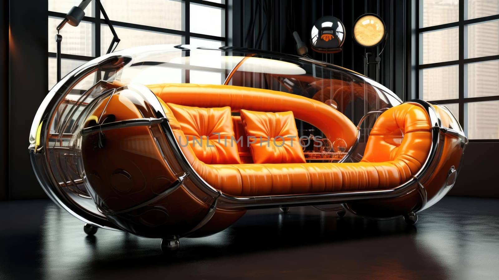 The sofa of the future in the interior by cherezoff