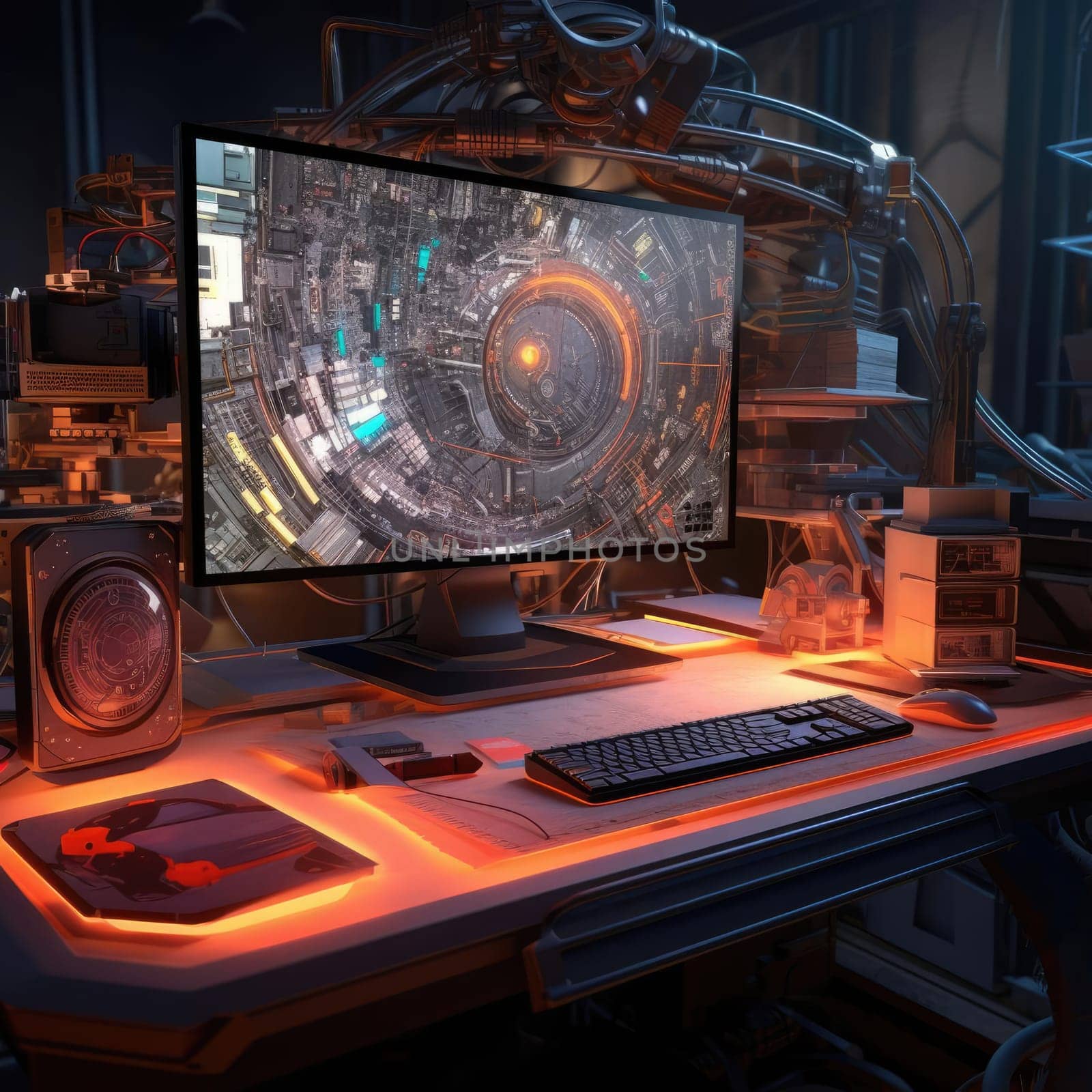 The computer desk of the programmer of the future by cherezoff