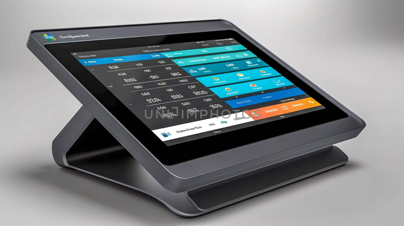 modern touch cash register and terminal for booking, registration and payments in restaurants, hotels and shops, made with Generative AI by Edophoto