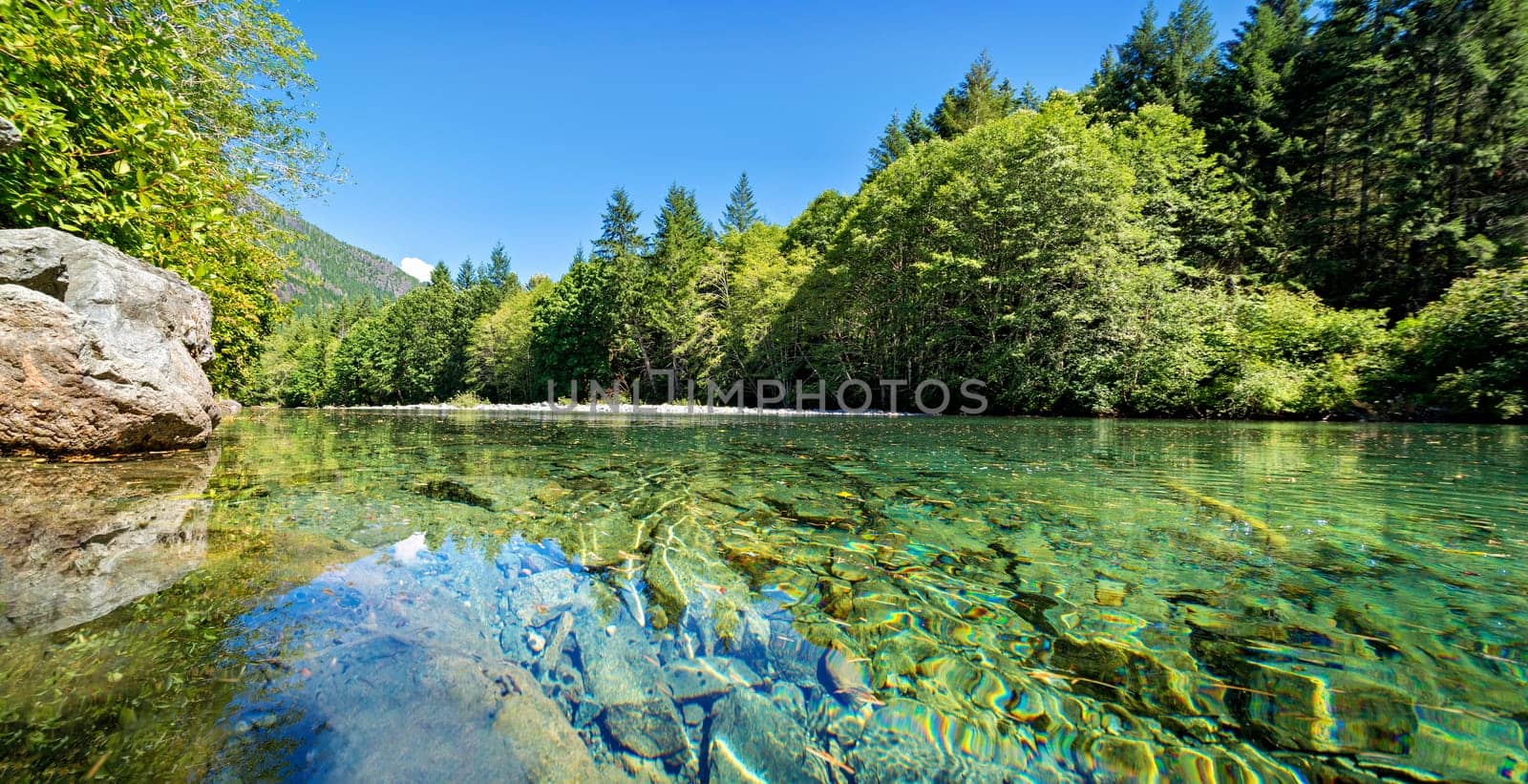Mountain landscape with a glacer water river surface by Imagenet