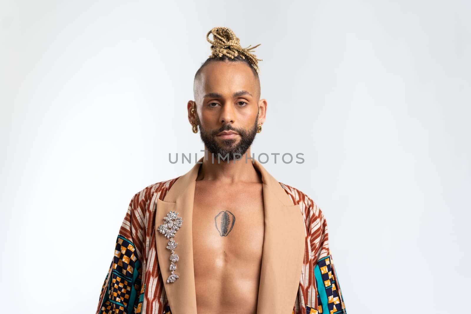 Vibrant Style: Black Gay Man in Colorful Jacket by andreonegin