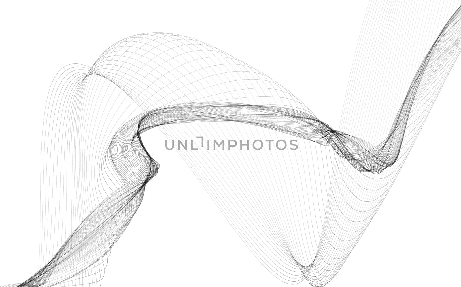 Abstract background with monochrome wave lines on white background.  by teerawit