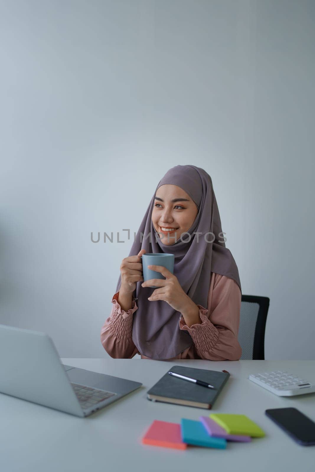 Business, finance and employment, female successful entrepreneurs concept. Confident smiling Muslim woman.