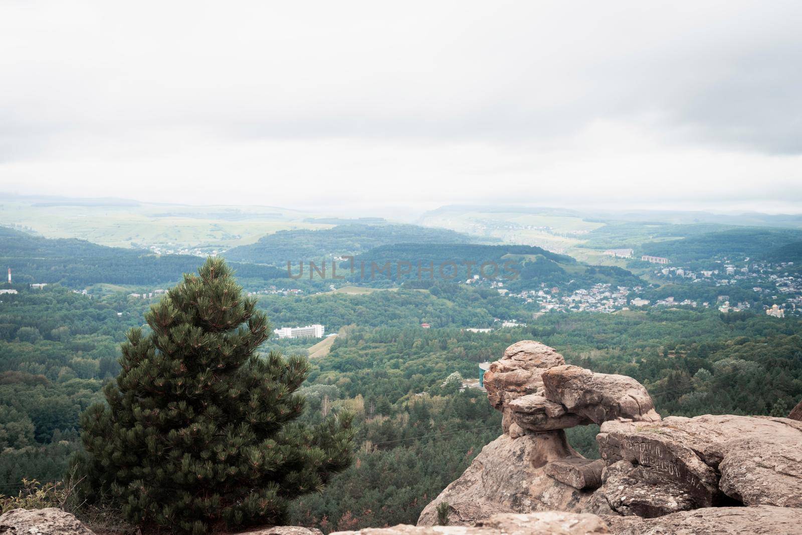 Mountain peak rocks landscape. Mountain panorama. Mountain range panoramic landscape. Mountain range panorama