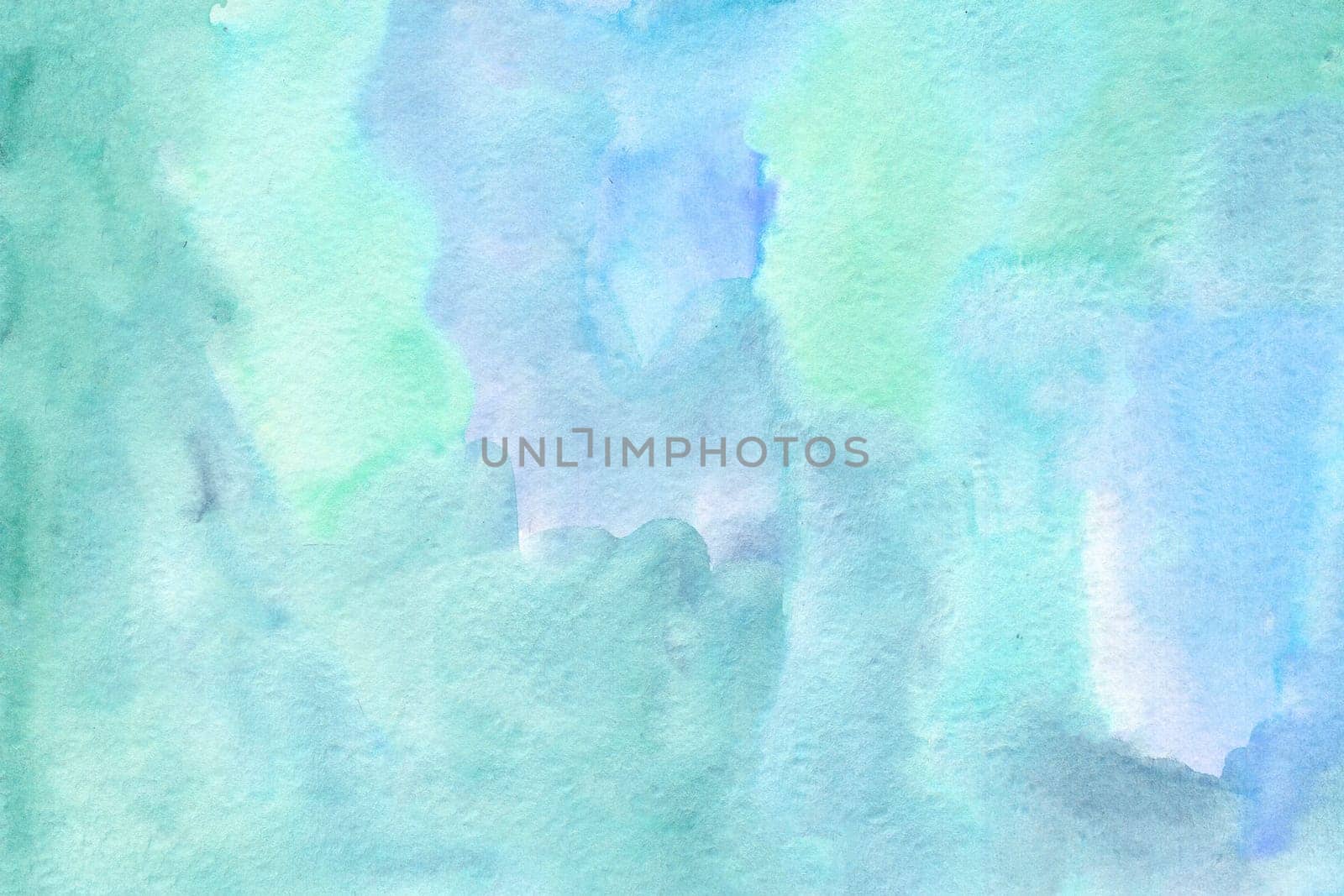Gradient light green-blue hand-drawn watercolor background by Dustick