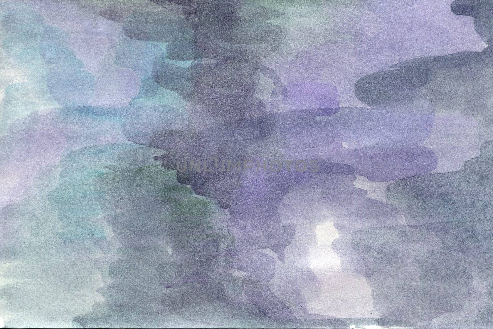 Gradient purple-gray blue hand-drawn watercolor background by Dustick
