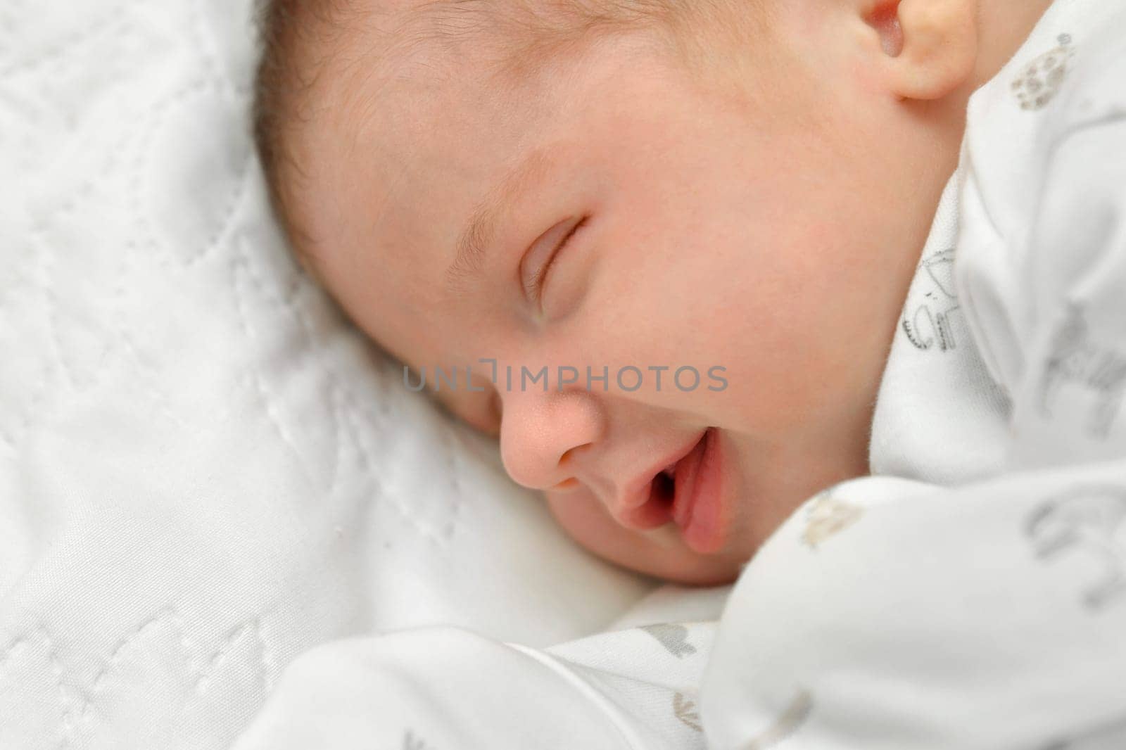Newborn baby sleep first days in a hospital