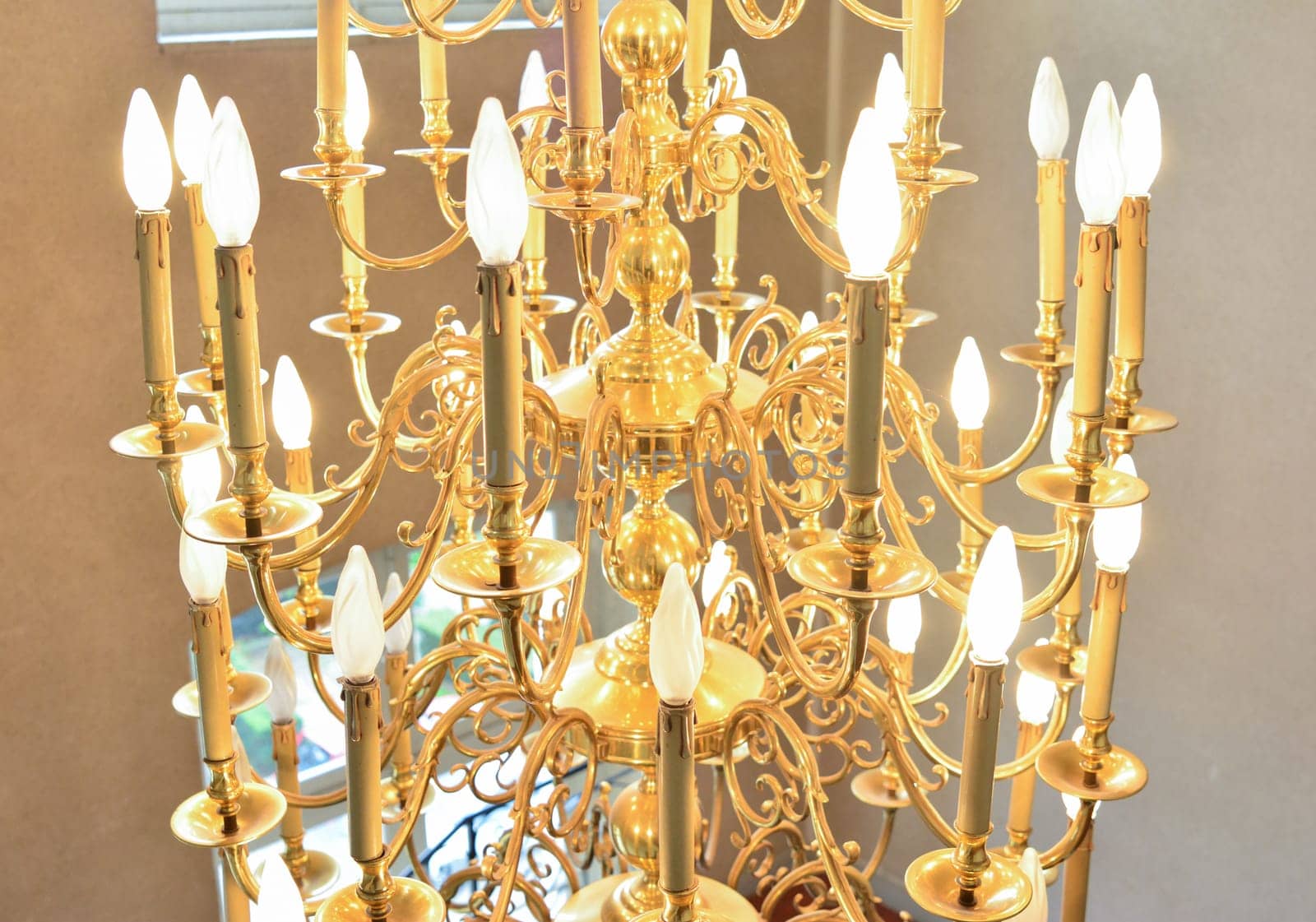 Big luxury chandelier with a lot of candles