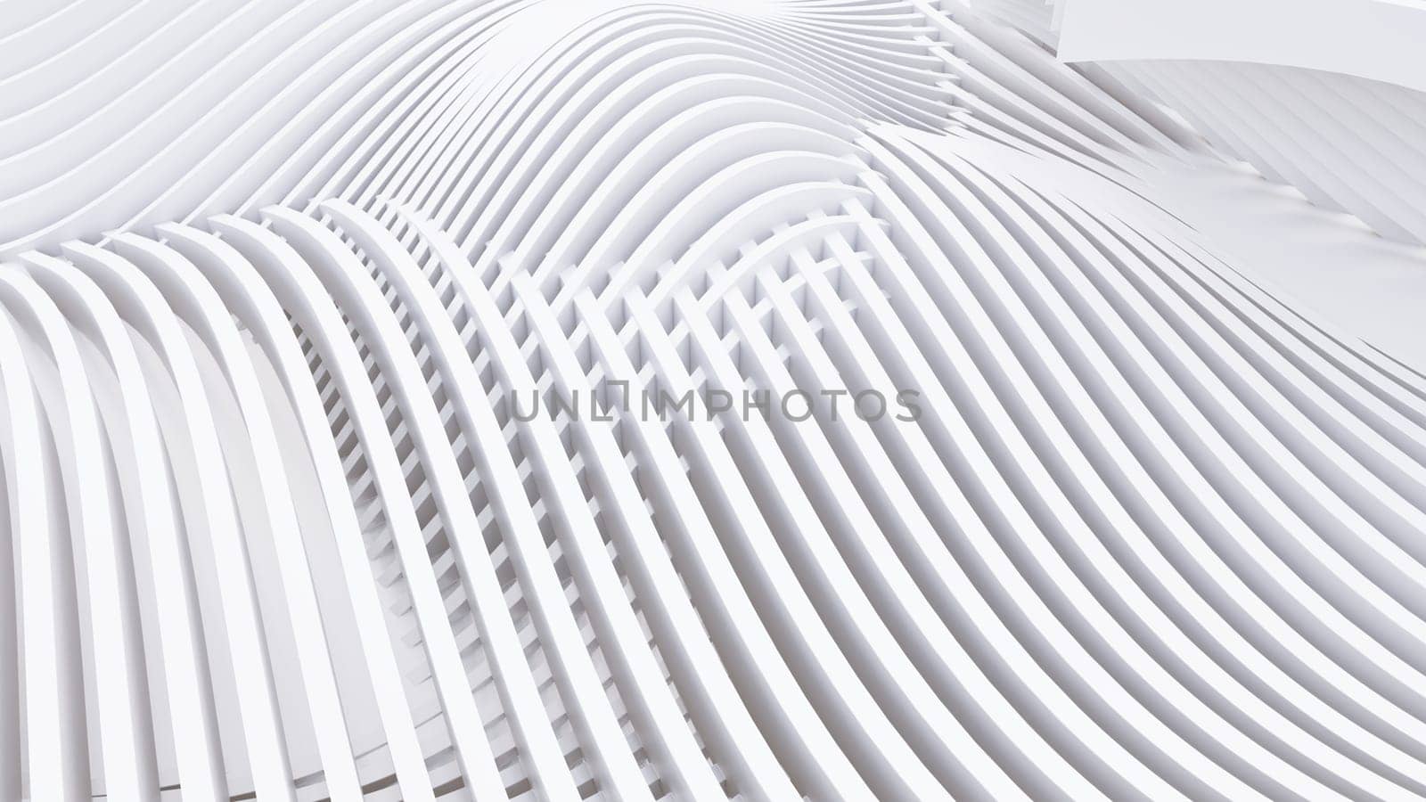 Abstract Curved Shapes. White Circular Background.  by teerawit