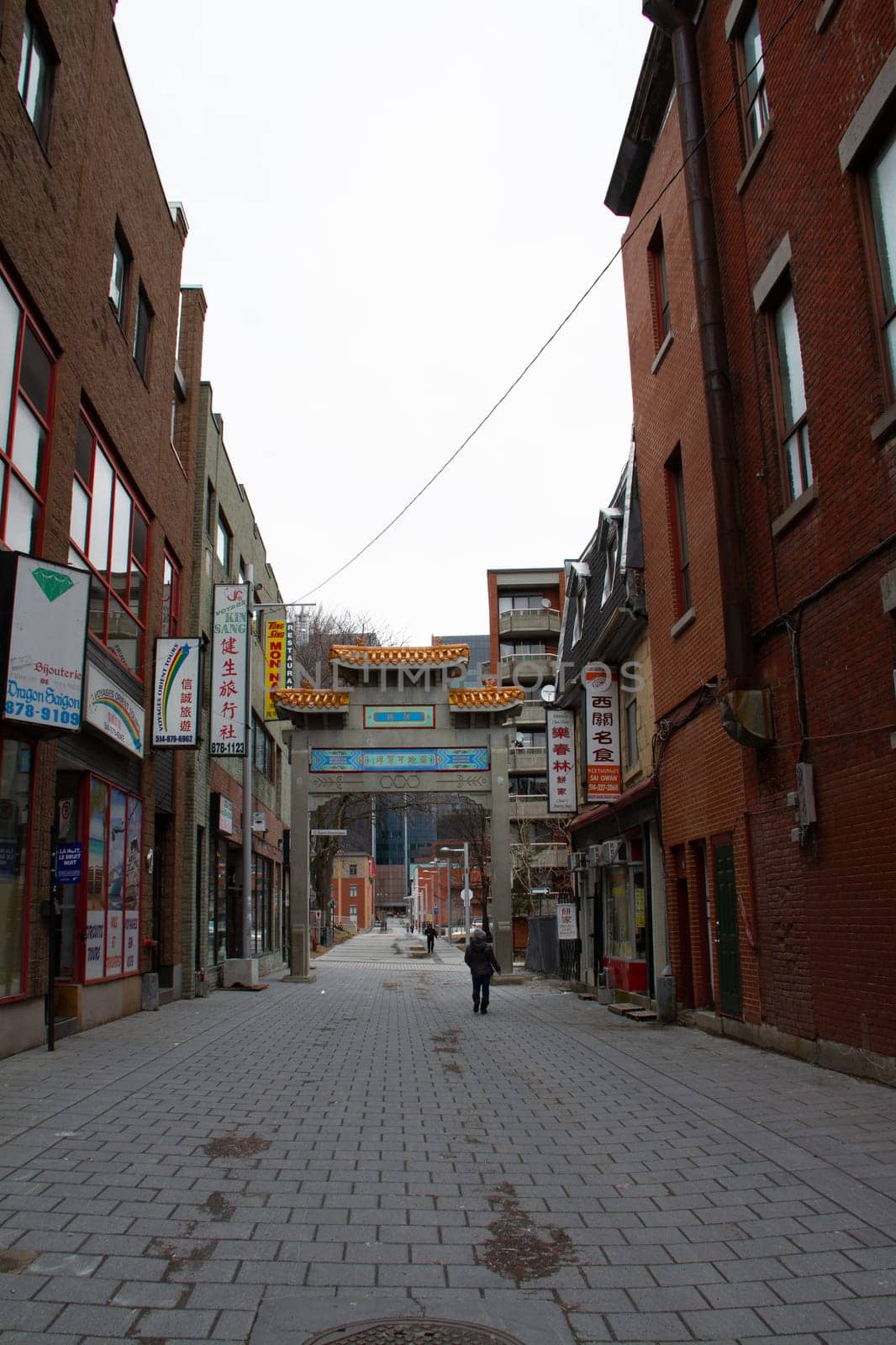 One of many streets in Chinatown near Saint Laurent in Old Montreal, Montreal Quebec Provence