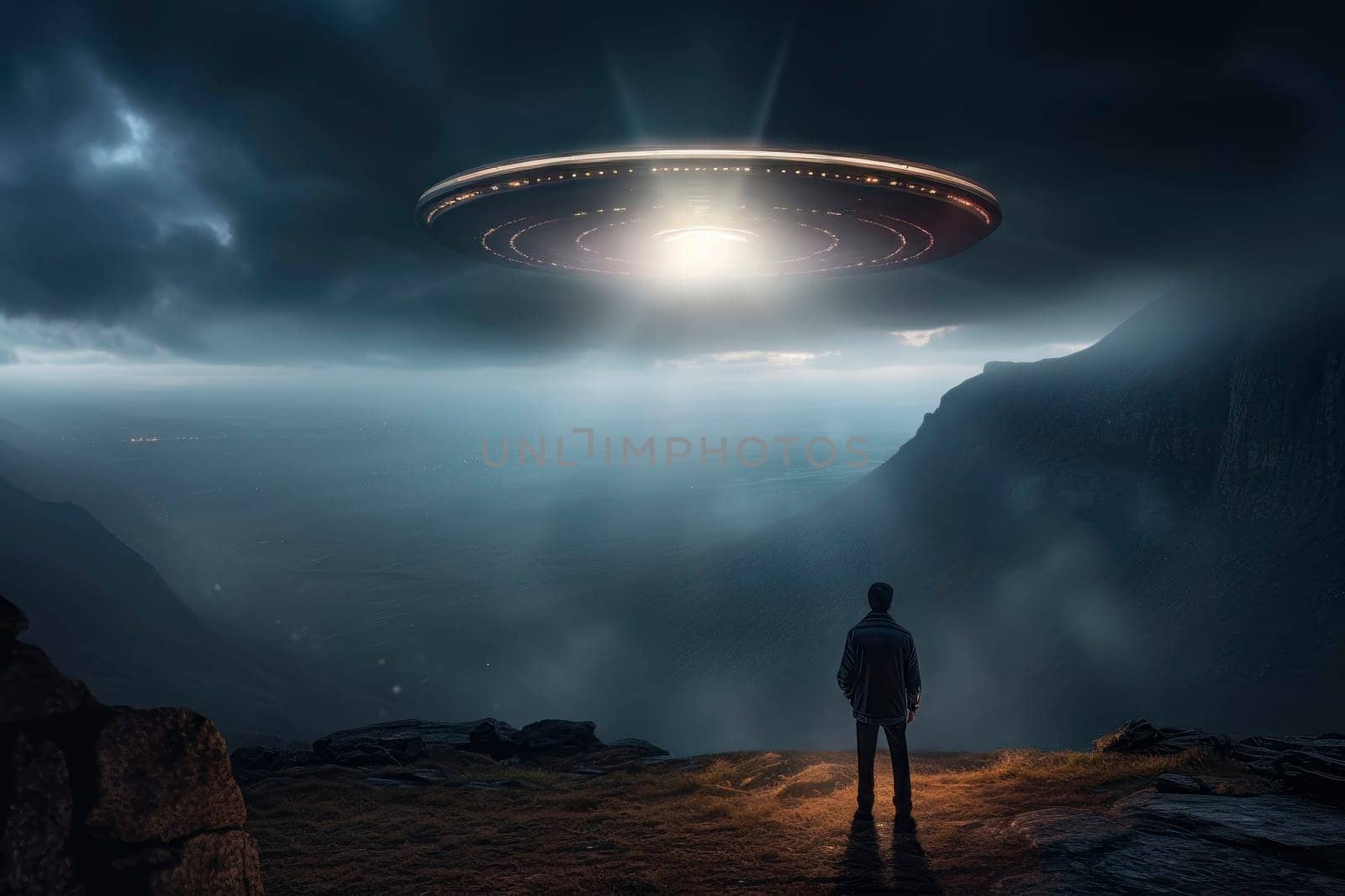 Alien Abduction: UFO in the Night Sky by pippocarlot