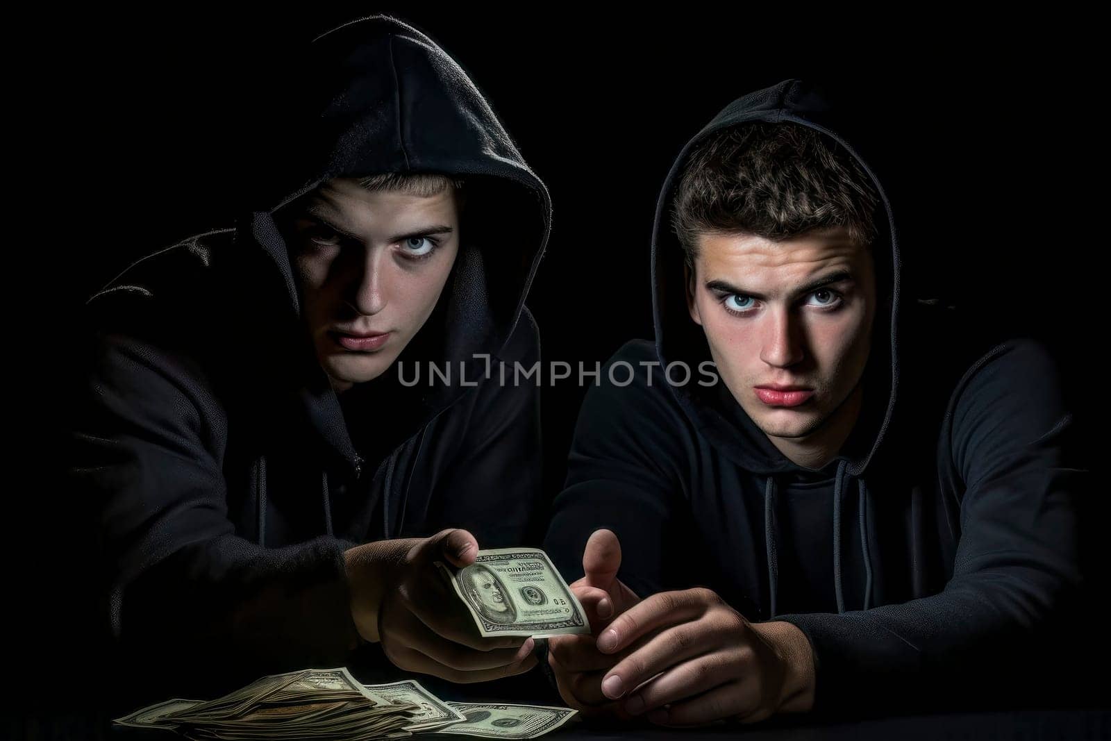 Youthful Thieves with Cash Loot in Hand by pippocarlot