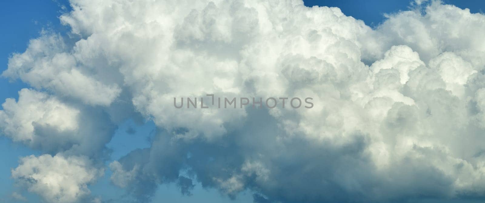 Beautiful cumulus cloud on the blue sky by olgavolodina