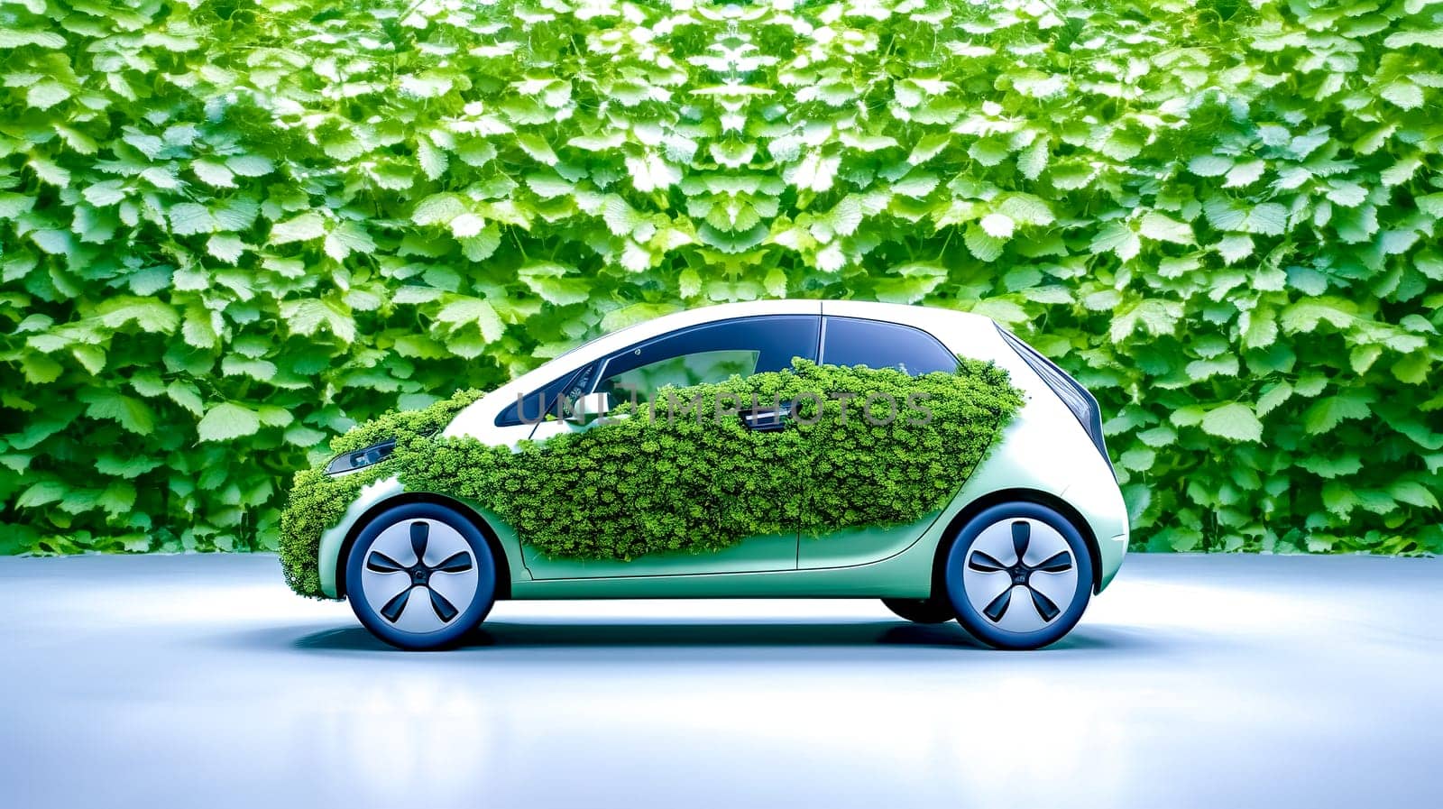 cars and green ecological renewable energy made with Generative AI by Edophoto