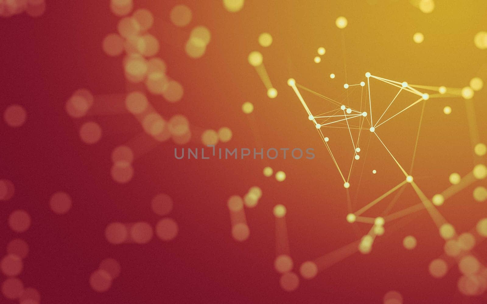 3d Abstract background. Molecules technology with polygonal shapes, connecting dots and lines. Connection structure. Big data visualization. 3d background.