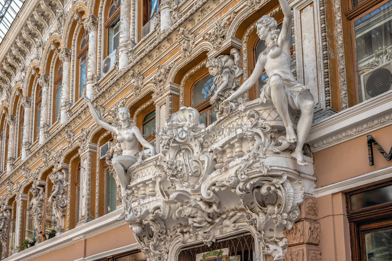 Interior courtyard of the historical building Passage in Odessa, Ukraine by Multipedia