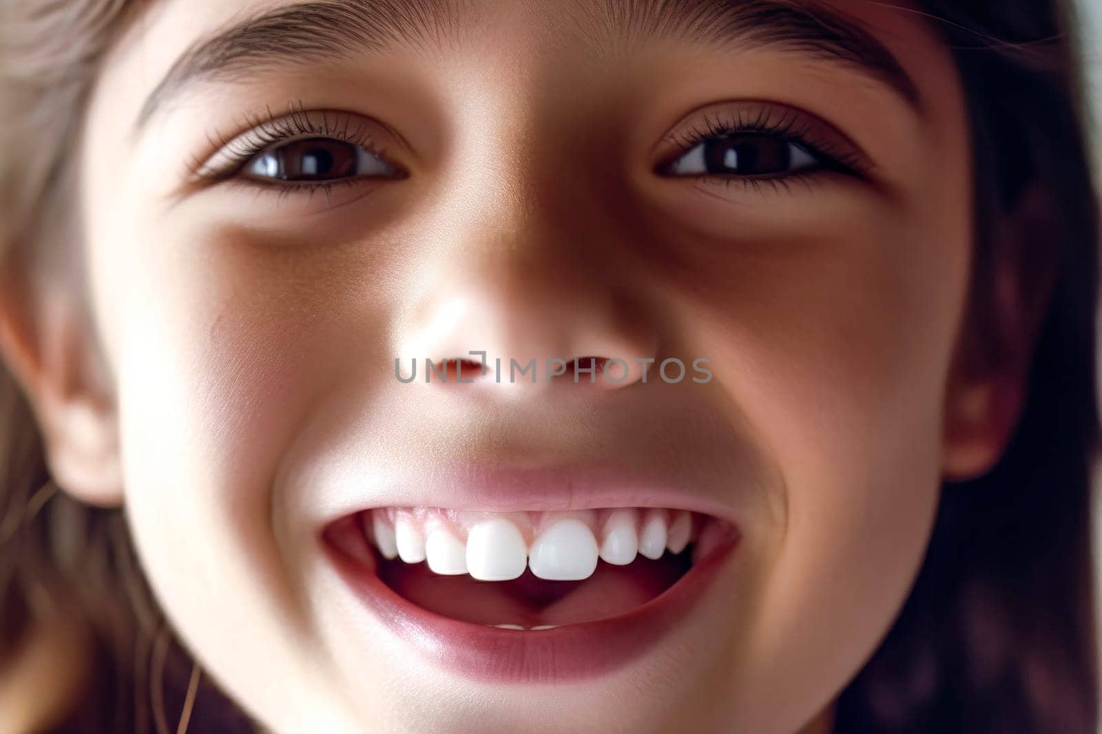 Close-Up Portrait of a Smiling Young Girl by pippocarlot