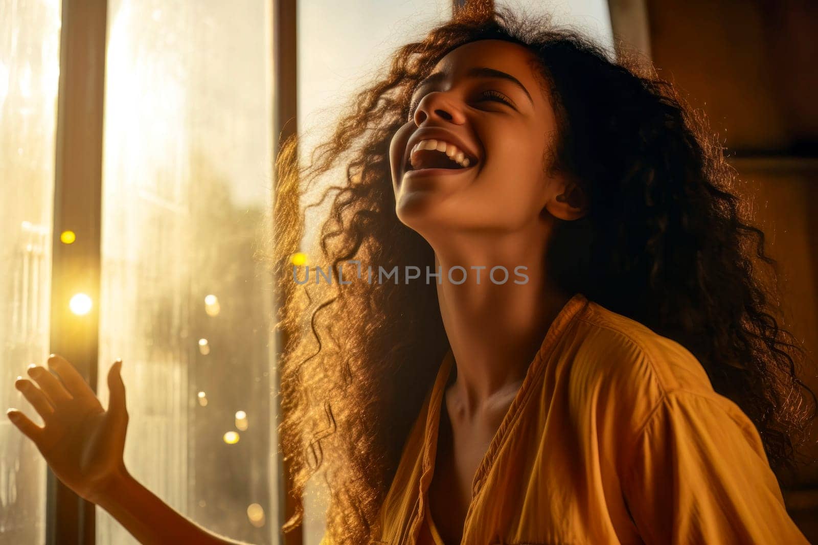 A photo portraying a smiling girl with a substance, symbolizing the concept of drugs.