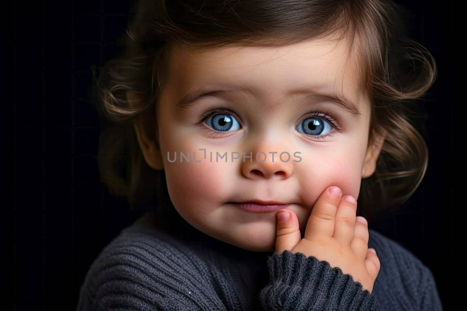 Captivating portrait of an adorable child with chubby cheeks