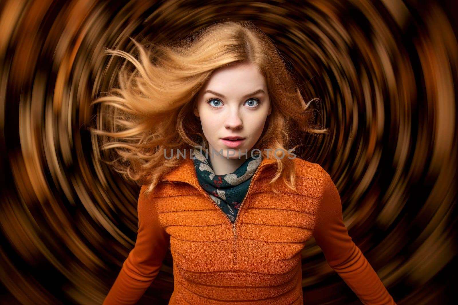 A captivating and artistic portrait showcasing the creativity and beauty of a blonde girl.