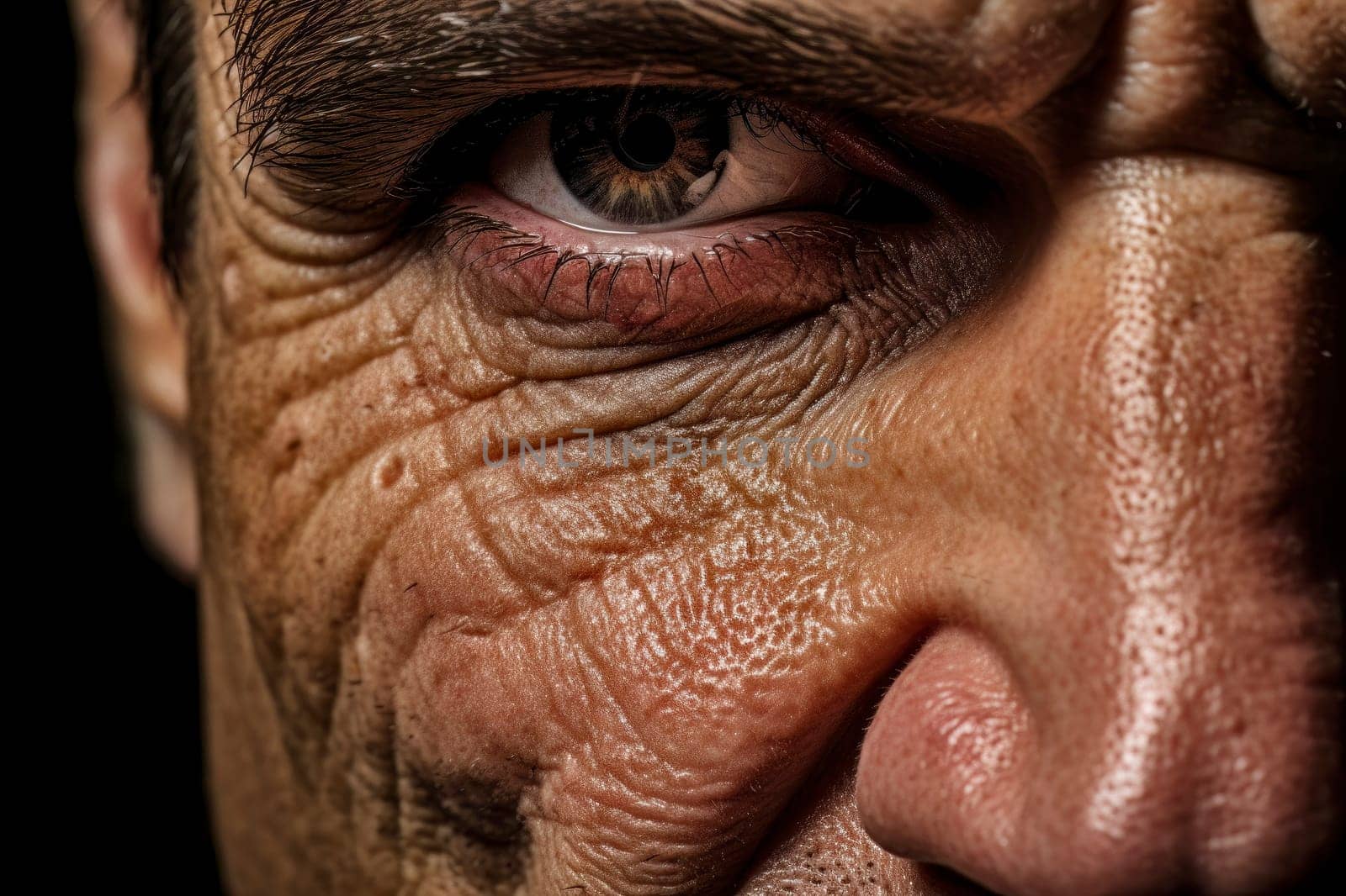 Powerful Gaze: Close-up of a Strong Man's Eye by pippocarlot