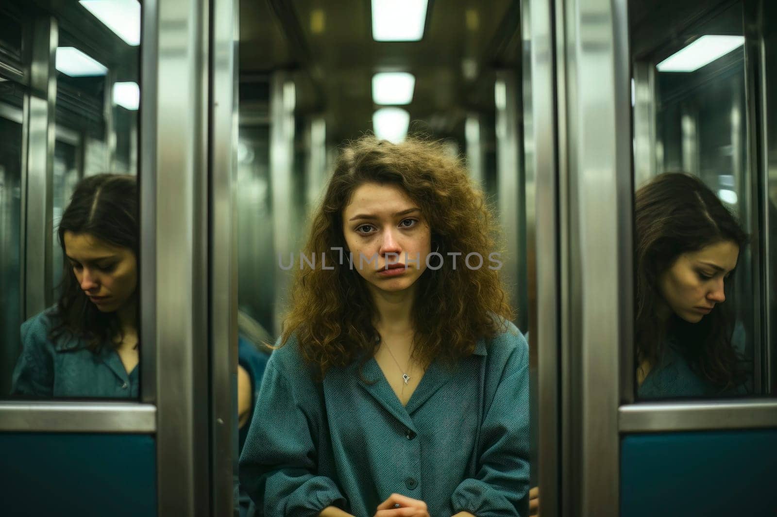 The Many Faces Within: Portrait of a Girl Traveling on the Metro with Her Personalities by pippocarlot