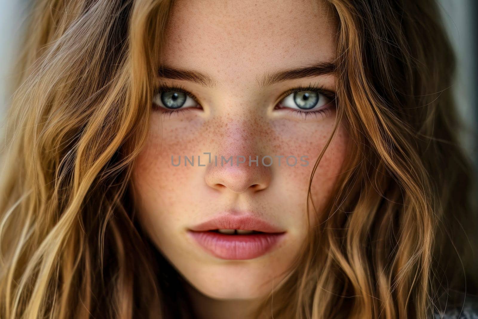 Explore the mesmerizing beauty and profound gaze of this stunning teenage girl in a captivating close-up.