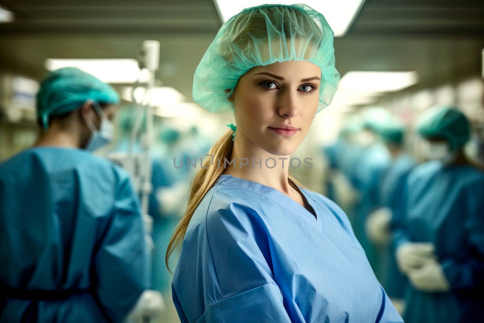 Young healthcare worker wearing medical mask amidst global pandemic, ensuring safety