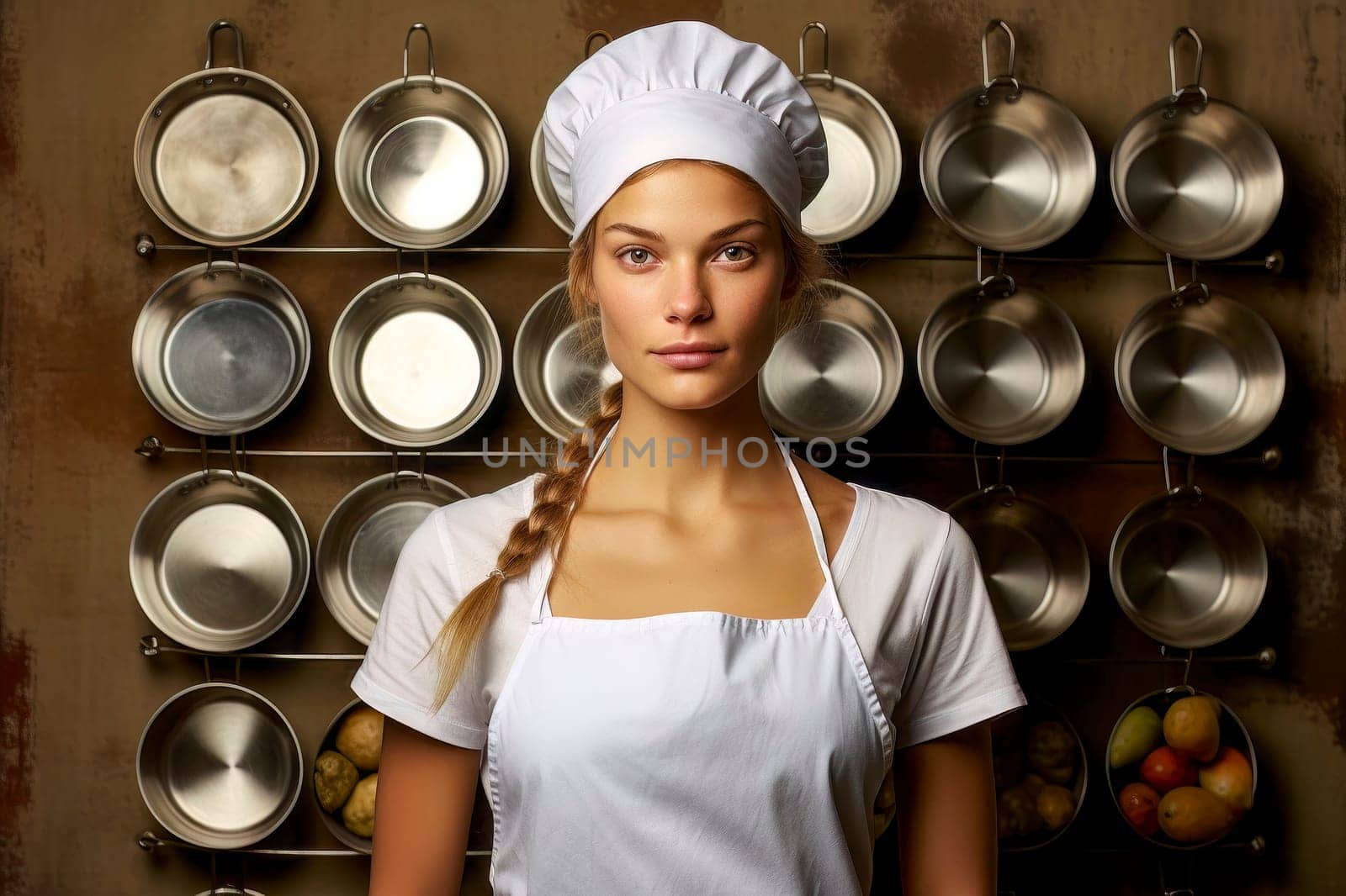 Young Blonde Girl Chef in Kitchen by pippocarlot