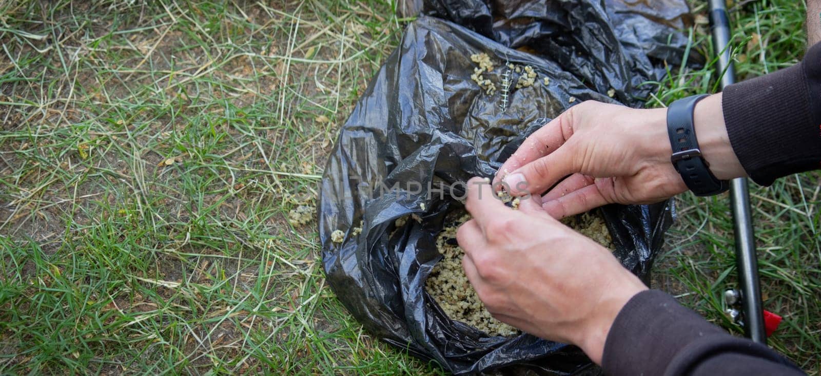 fishing tackle bait, fishing river. Selective focus nature