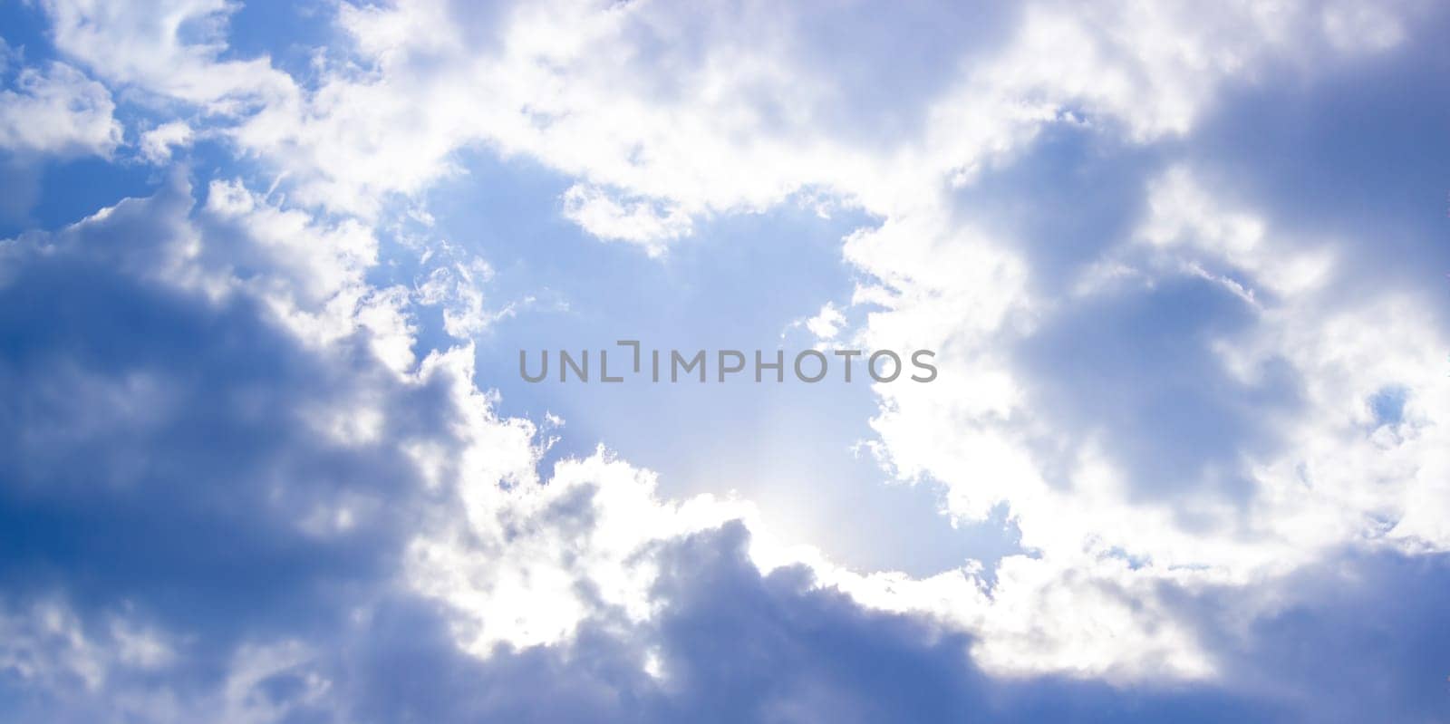 Summer blue sky cloud gradient light white background. by Anuta23