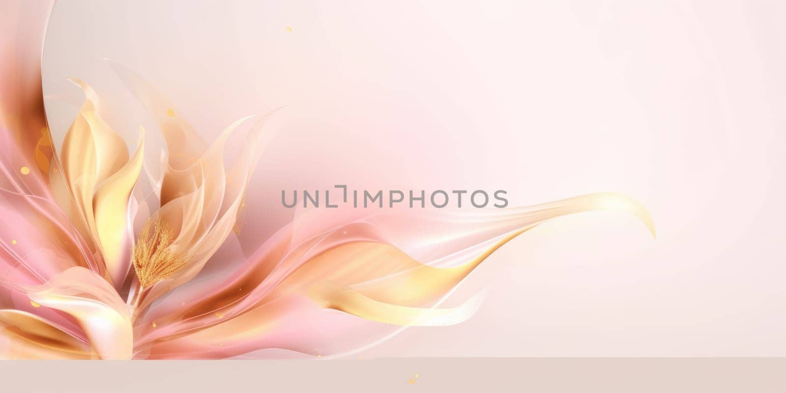 Beautiful abstract gold and pink transparent floral design background. beautiful Generative AI AIG32