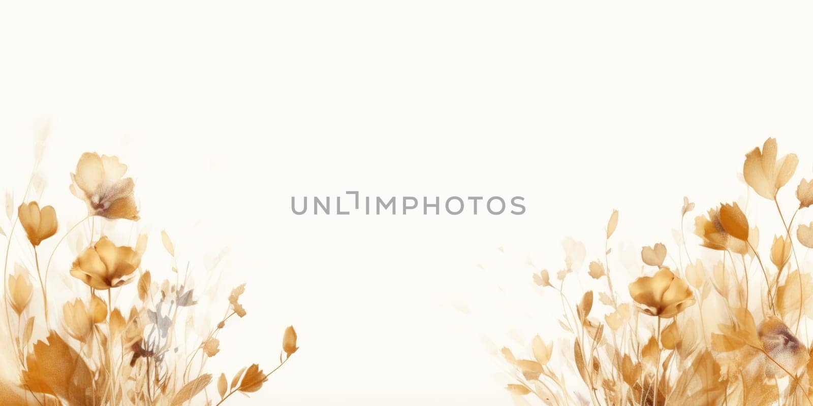 Beautiful abstract gold watercolor floral design background. beautiful Generative AI AIG32