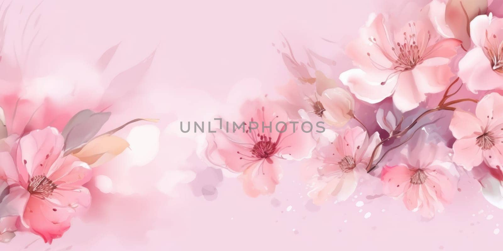 Beautiful abstract pink watercolor floral design background. beautiful Generative AI AIG32