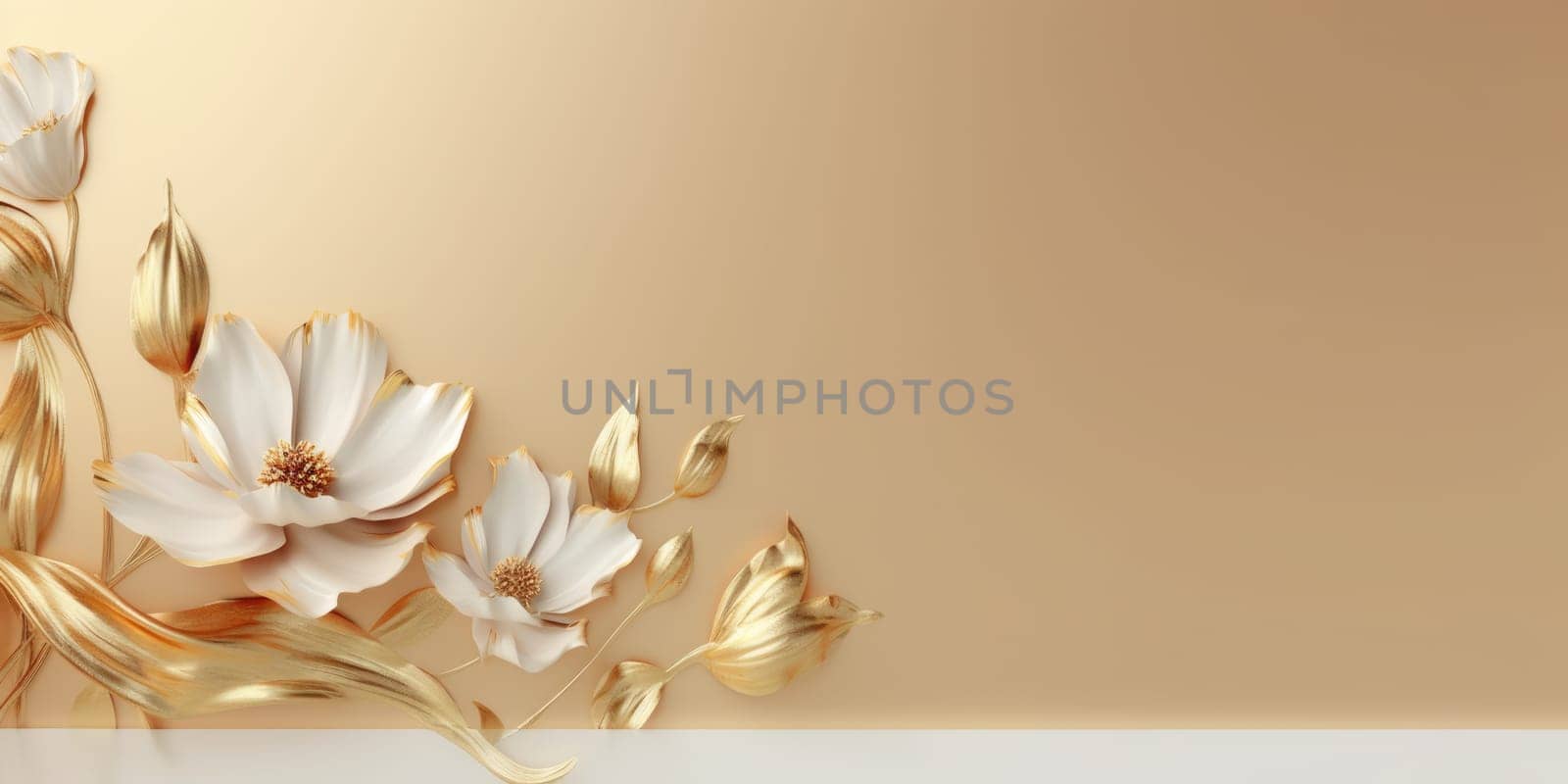 Beautiful abstract gold floral design background. beautiful Generative AI AIG32
