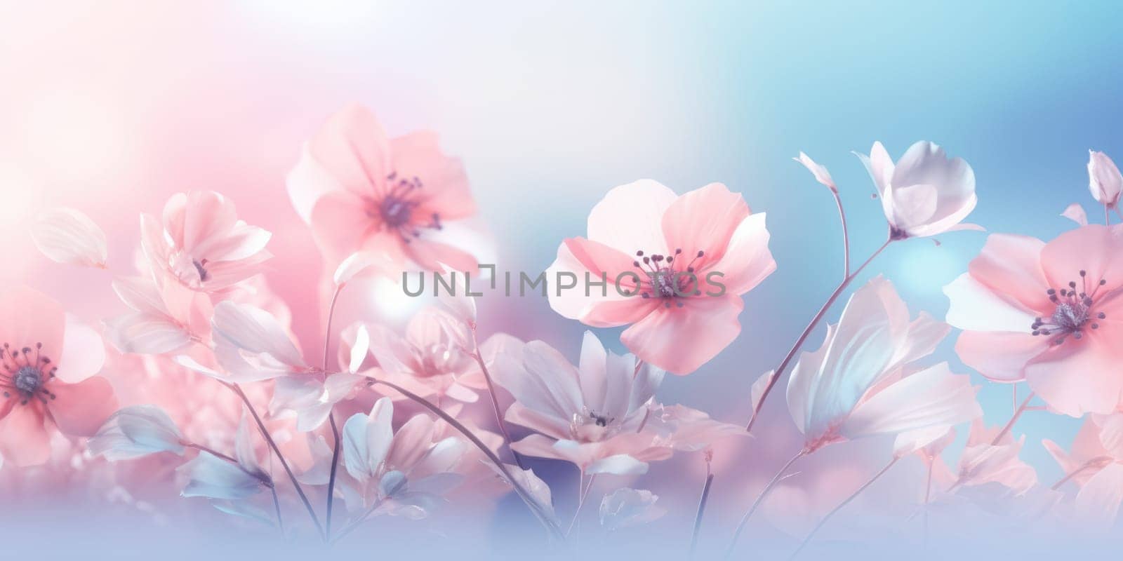 Beautiful abstract pink blue pastel misty morning photo floral design background banner. beautiful Generative AI AIG32