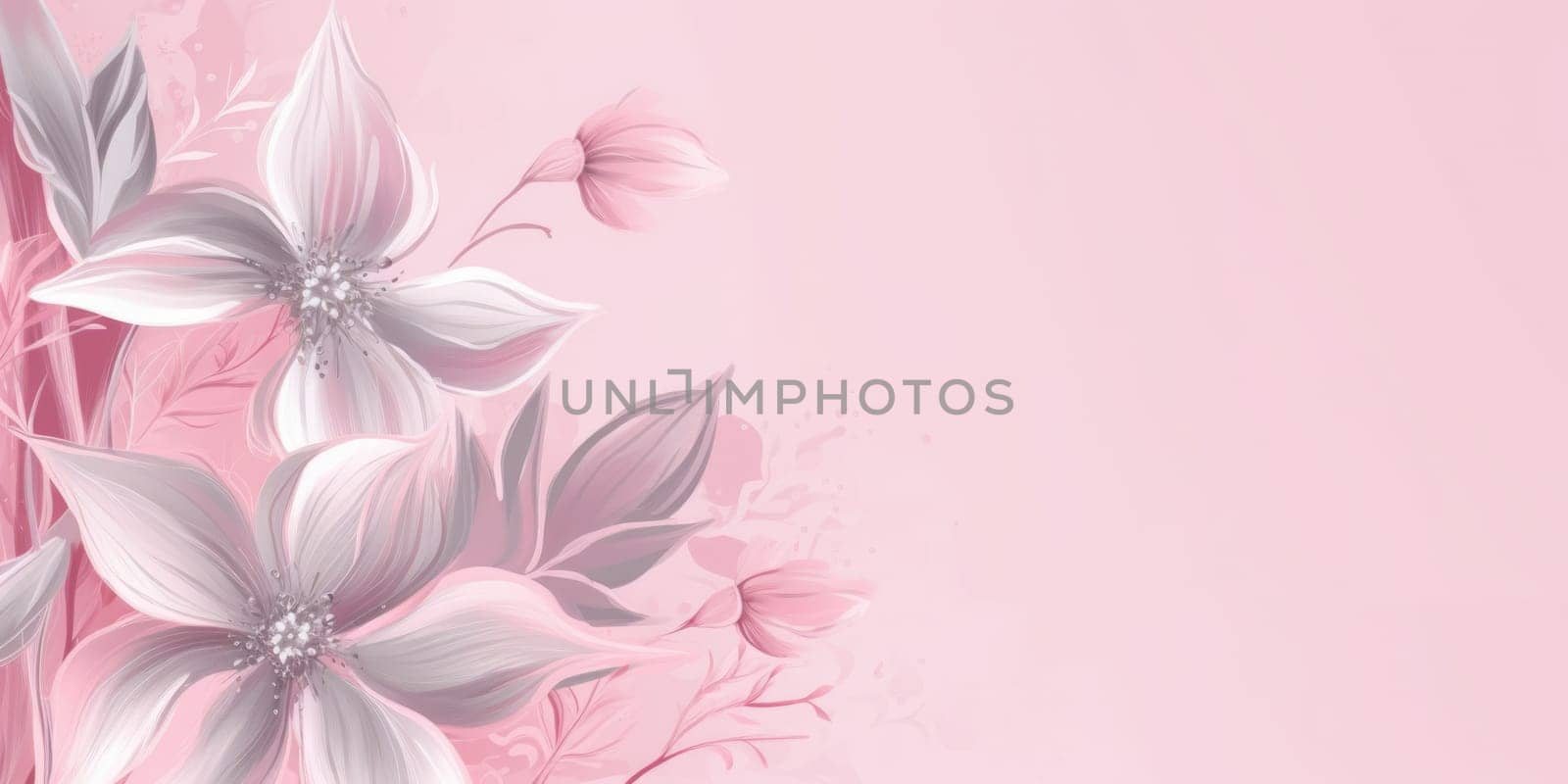 Beautiful abstract pink pencil drawing floral design background. generative ai AIG32 by biancoblue