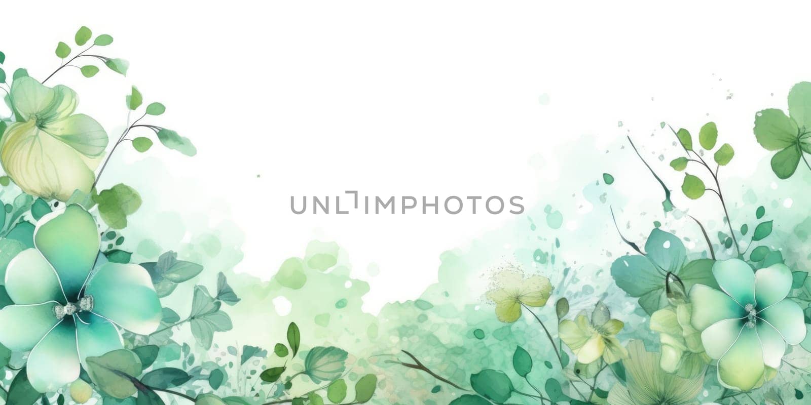 Beautiful abstract green watercolor floral design background. beautiful Generative AI AIG32