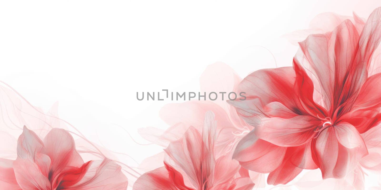beautiful abstract red pencil drawing floral design background. beautiful Generative AI AIG32