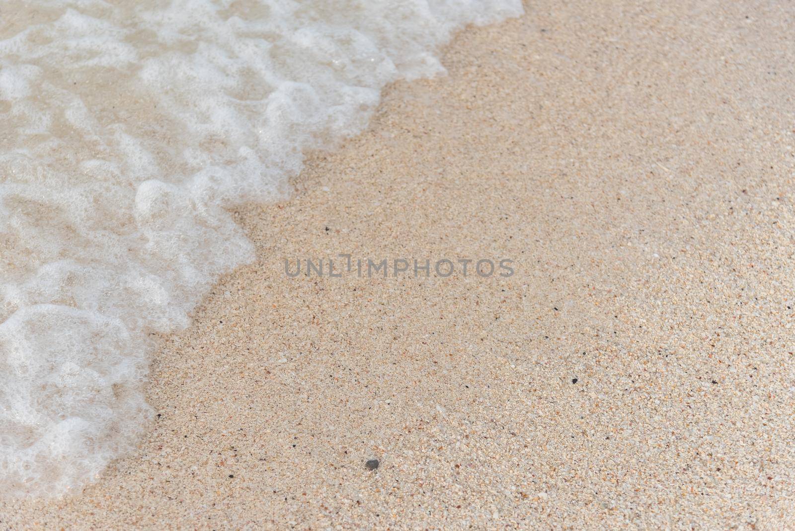 Soft wave of the sea on the sandy beach