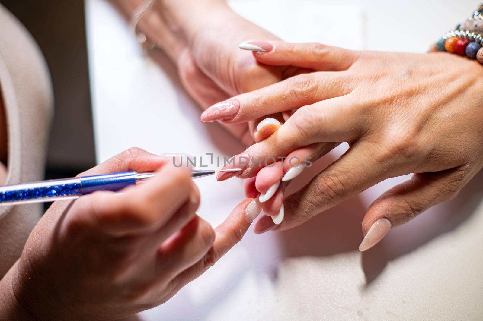 nail decorations with special uv gel using various color gel led lamp