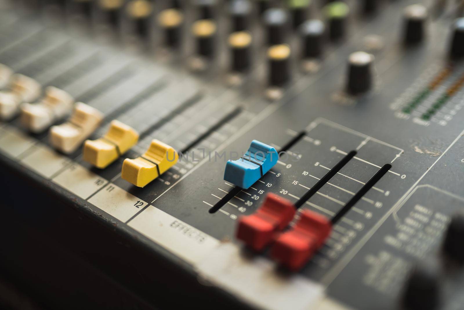 buttons equipment in audio Mixing Console by Wmpix