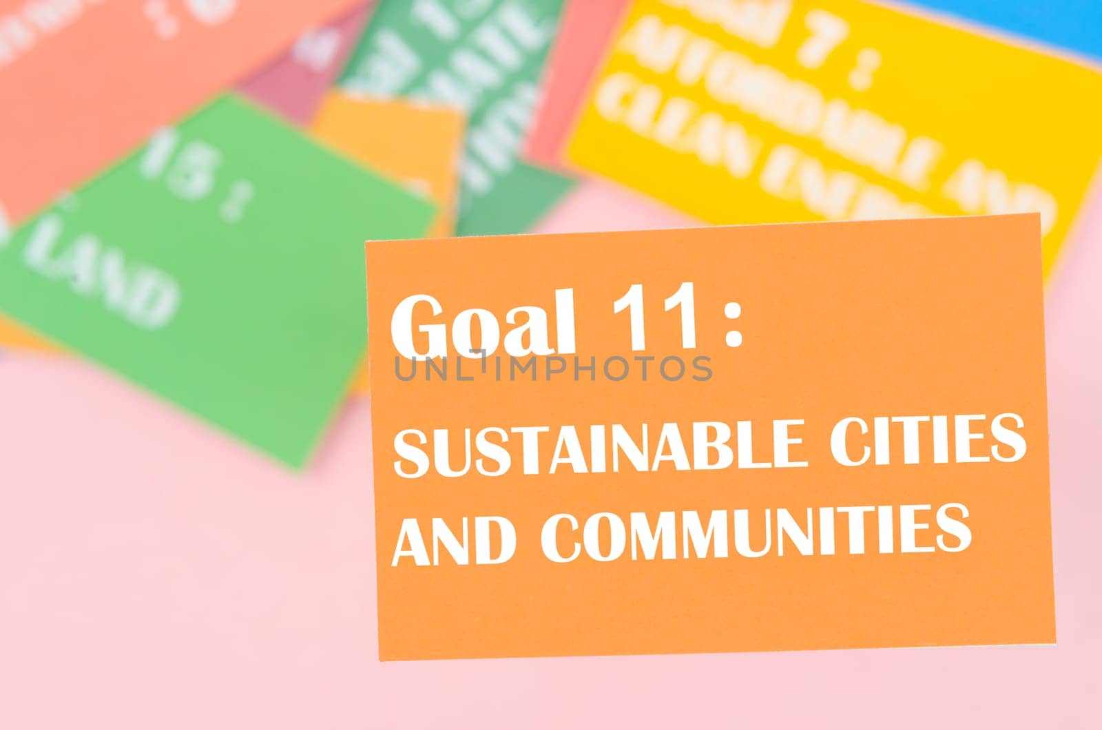 The Goal 11 : Sustainable cities and communities. The SDGs 17 development goals environment. Environment Development concepts. by Gamjai