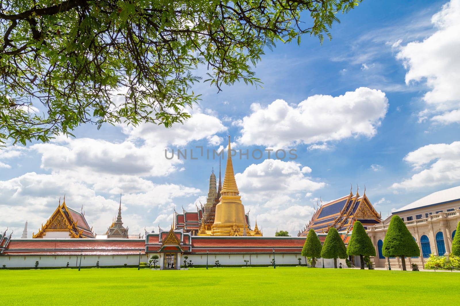 The Wat Phra Kaeo, Temple of the Emerald Buddha,Bangkok Thailand. by Gamjai