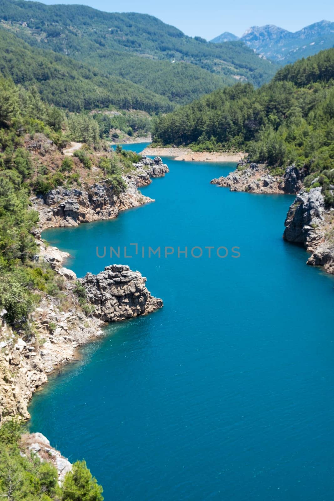 View of the blue river Dimchay in the Alanya region. by AnatoliiFoto